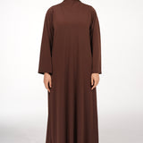 JERSEY DRESS DARK BROWN