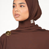 JERSEY DRESS DARK BROWN