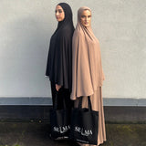 JERSEY DRESS AND KHIMAR TAUPE