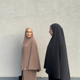 JERSEY DRESS AND KHIMAR TAUPE